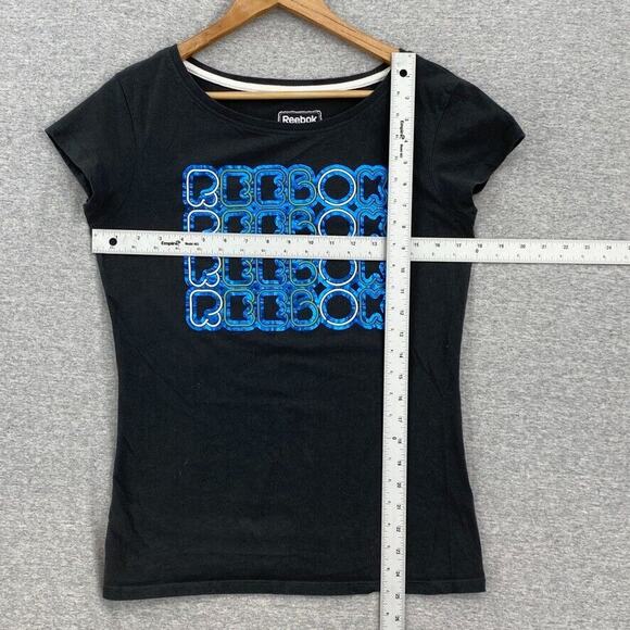 Reebok Shirt Womens Large Dark Gray Short Sleeve Tee Athletic Running Gym Cotton - Picture 7 of 10